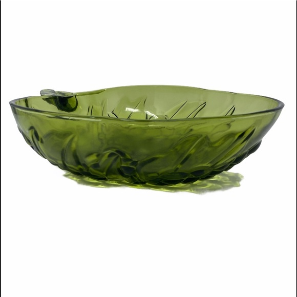 Vintage Grape Design Green Glass Fruit  Bowl Large - Picture 4 of 6